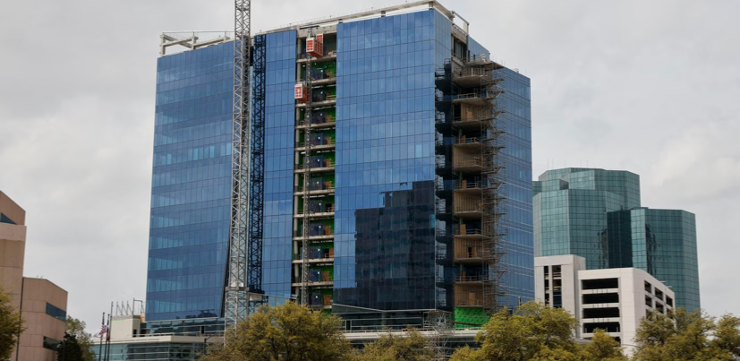 This 15-story office tower for CHRISTUS Health is the first new high-rise office project in more than three decades in the Las Colinas Urban Center in Irving. (Elías Valverde II / Staff Photographer)