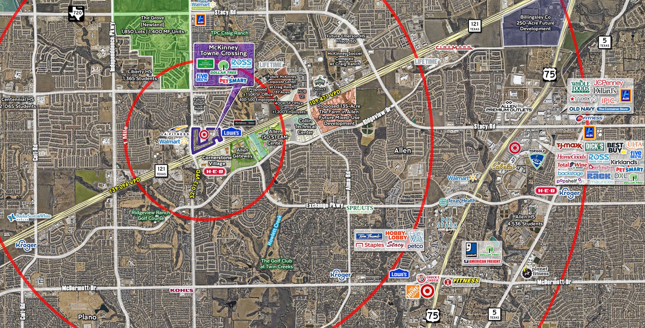 Aerial Photo of MCKINNEY TOWNE CROSSING in Texas: DFW