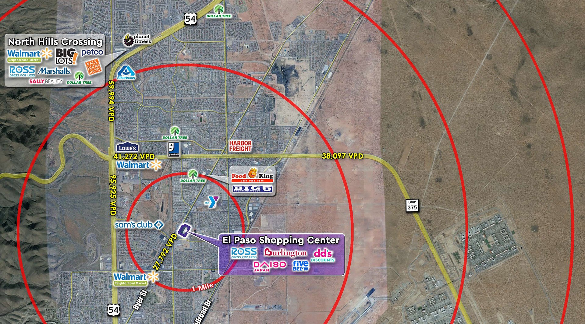 Aerial Photo of EL PASO SHOPPING CENTER in Texas: El Paso